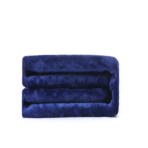Double-side Flannel Heated Electric Throw Rug Blanket Fast Heating Warm Washable BLUE - Mekamart Australia