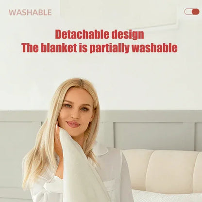 Double-side Flannel Heated Electric Throw Rug Blanket Fast Heating Warm Washable BLUE - Mekamart Australia