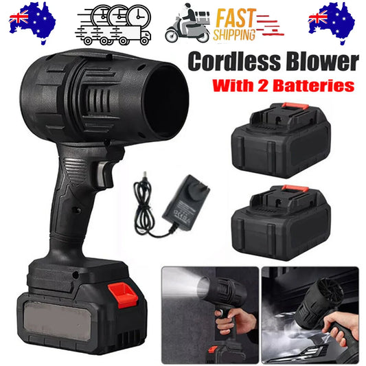Cordless Blower Portable Handheld Electric Brushless Turbo Jet Fan w/2 Batteries - Mekamart Australia