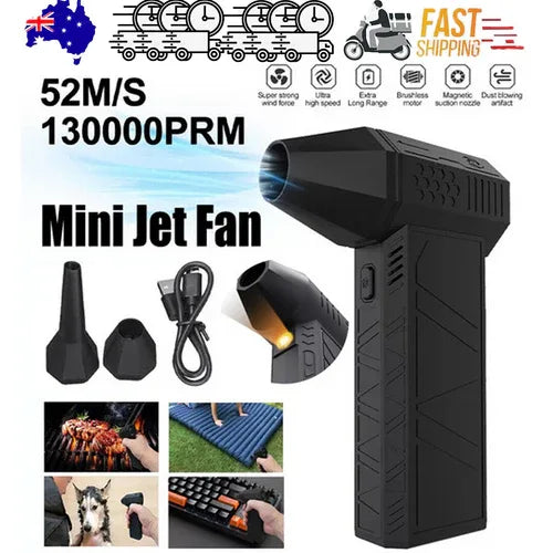 130000 RPM Powered Mini Jet Fan Dry Fan Mini Blower Turbo Fan Multifunctional - Mekamart Australia