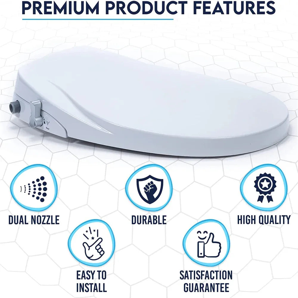 Non Electric Bidet Toilet Seat O Cover Bathroom Dual Nozzle Spray Water Wash - Mekamart Australia