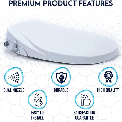Non Electric Bidet Toilet Seat O Cover Bathroom Dual Nozzle Spray Water Wash - Mekamart Australia