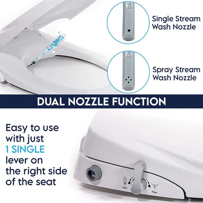 Non Electric Bidet Toilet Seat O Cover Bathroom Dual Nozzle Spray Water Wash - Mekamart Australia