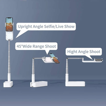 LED Portable Phone Holder Stand Wireless Remote Dimmable Selfie Fill Light Lamp White - Mekamart Australia
