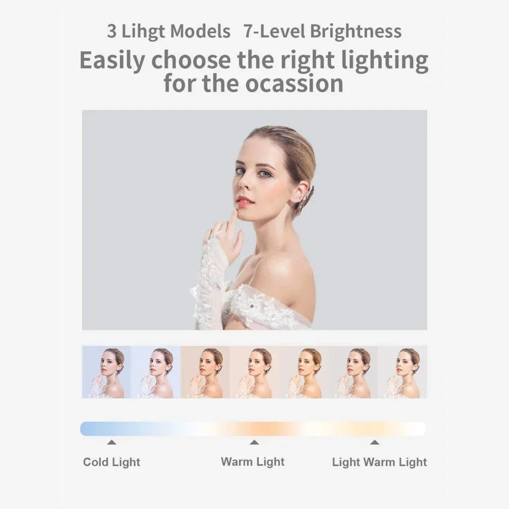 LED Portable Phone Holder Stand Wireless Remote Dimmable Selfie Fill Light Lamp White - Mekamart Australia