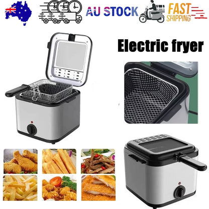 Electric Deep Fryer 2.5L French Frie Machine Oil Hot Pot Fried Chicken Grill - Mekamart Australia