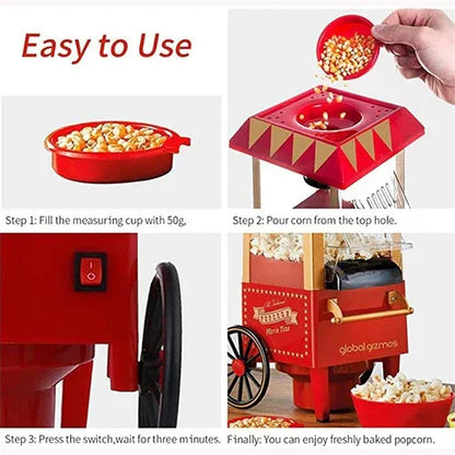 Electric Home Popcorn Machine Classic Car Corn Popper Maker For Kid Gift - Mekamart Australia