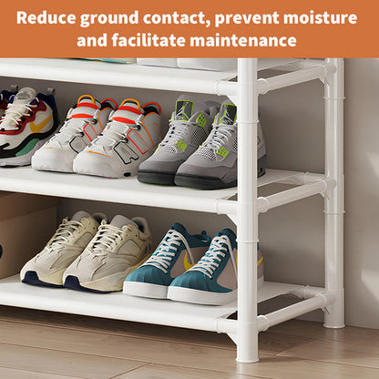 Shoe Rack Storage Cabinet Coat Hat Stand Metal Shelves 12 Pairs White 60CM