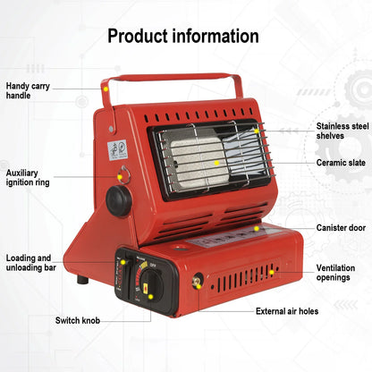Portable Camping Gas Heater Outdoor Heating Stove Gas Baking Hunting Warmer AU RED - Mekamart Australia