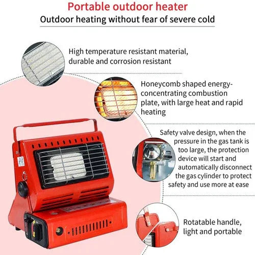 Portable Camping Gas Heater Outdoor Heating Stove Gas Baking Hunting Warmer AU RED - Mekamart Australia