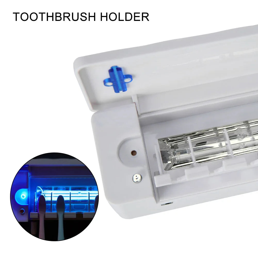 UV Lamp Sterilizer Toothbrush Holder Bathroom Automatic Toothpaste Health Clean - Mekamart Australia