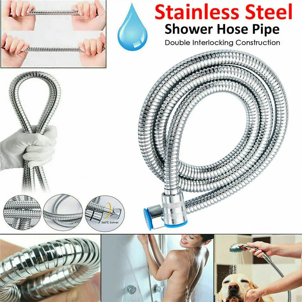 3m Shower Head Hose Stainless Steel Bathroom Flexible Tube Replacement Pipe AU - Mekamart Australia