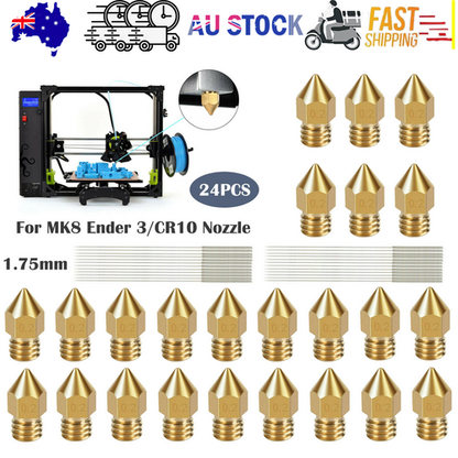 3D Printer 0.4mm Nozzle Throat & 0.4mm Extruder Brass Nozzle Printer Head Set
