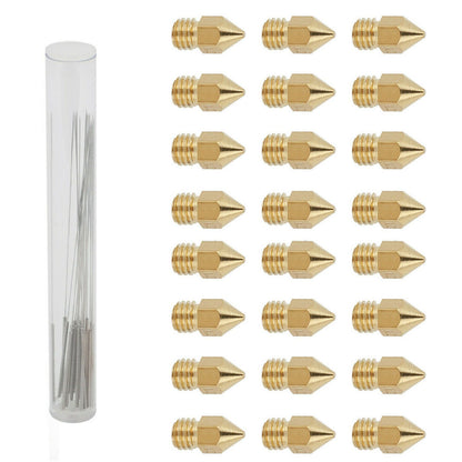 3D Printer 0.4mm Nozzle Throat & 0.4mm Extruder Brass Nozzle Printer Head Set