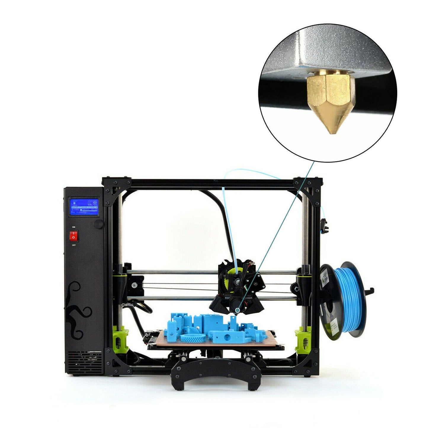 3D Printer 0.4mm Nozzle Throat & 0.4mm Extruder Brass Nozzle Printer Head Set