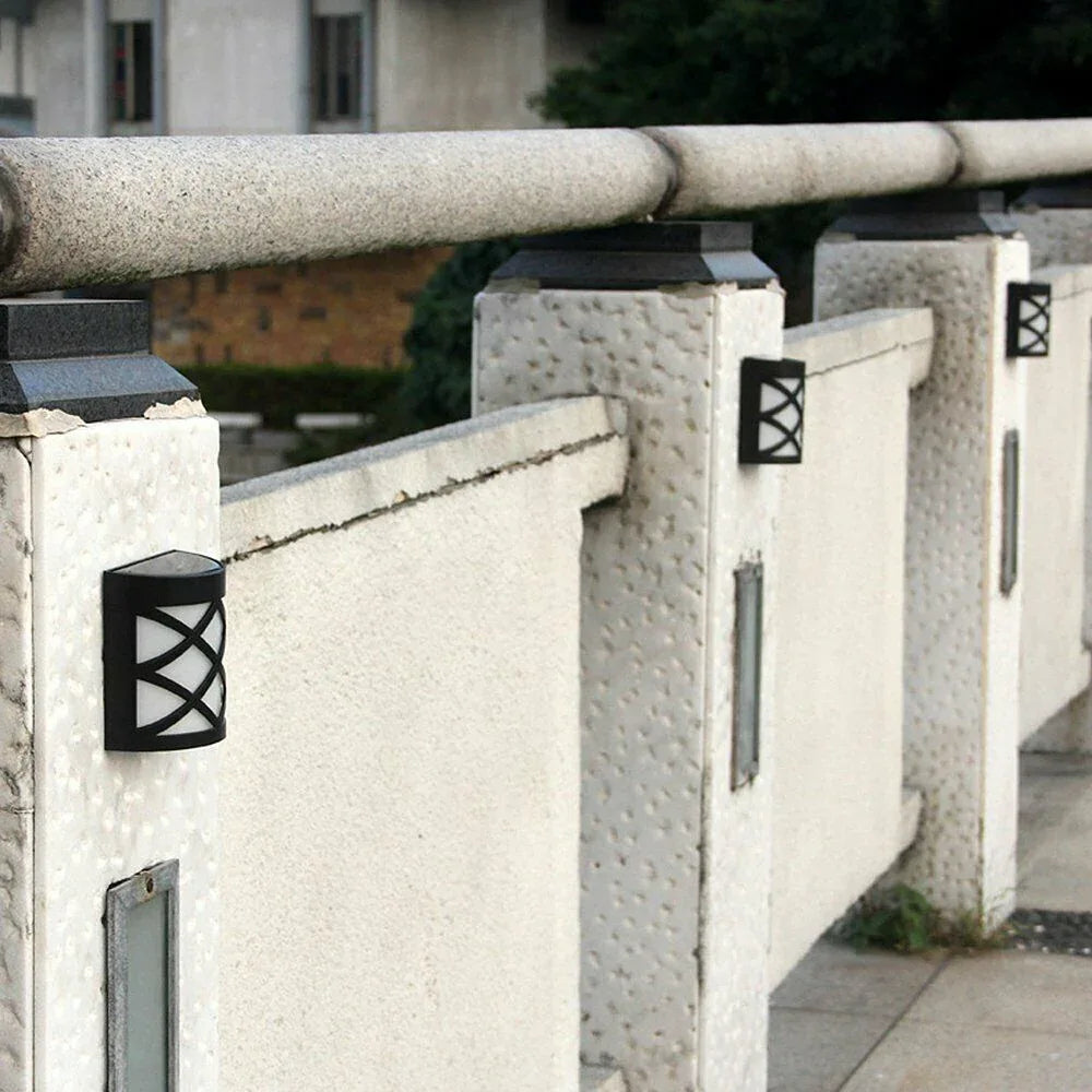 Outdoor Solar Wall Lights Door Garden Step Bright 6 LED Fence Light Path Lamp AU - Mekamart Australia