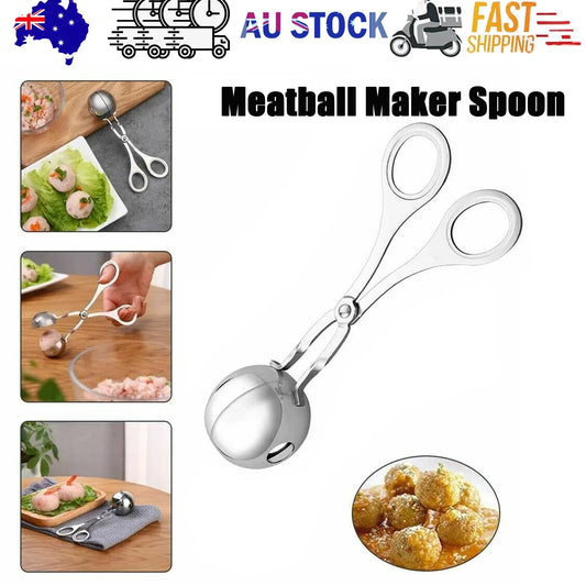 S Meatball Maker Spoon Kitchen Stick Utensil Baller Meat Stainless Steel AU - Mekamart Australia