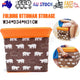 Folding Ottoman Storage Stool Cube Footstool Stool Blanket Box With Cover AU - Mekamart Australia