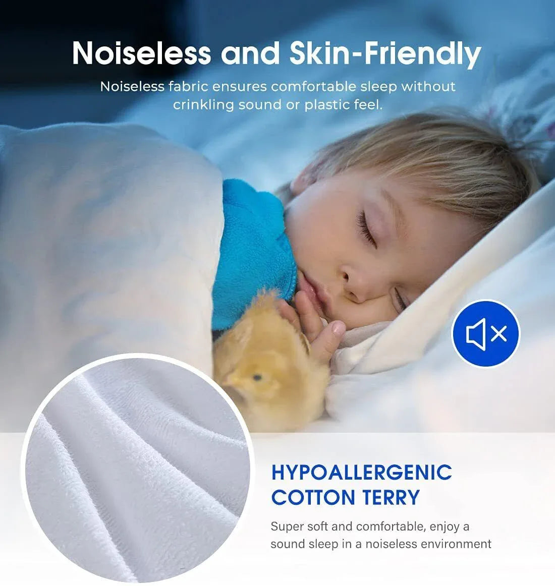 100% Terry Cotton Fitted Mattress Protector Waterproof King - Mekamart Australia