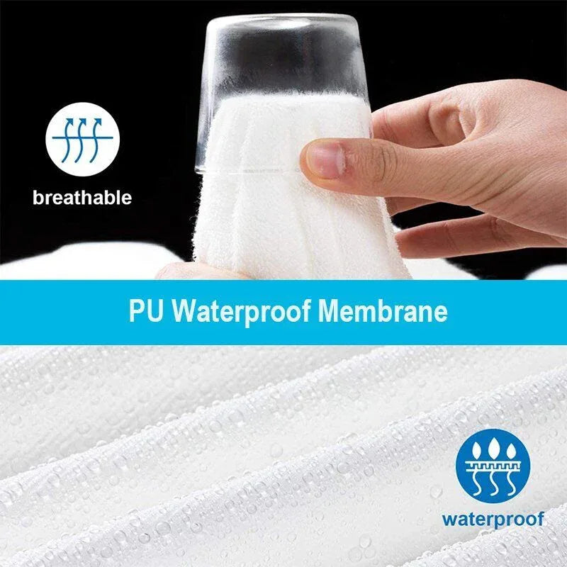 100% Terry Cotton Fitted Mattress Protector Waterproof Queen - Mekamart Australia