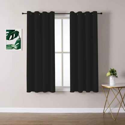 2X Blockout Curtains 100% Blackout Window Curtain Draperies Pair Eyelet 3 Layers 132CM(W) x 160CM(D) - Mekamart Australia