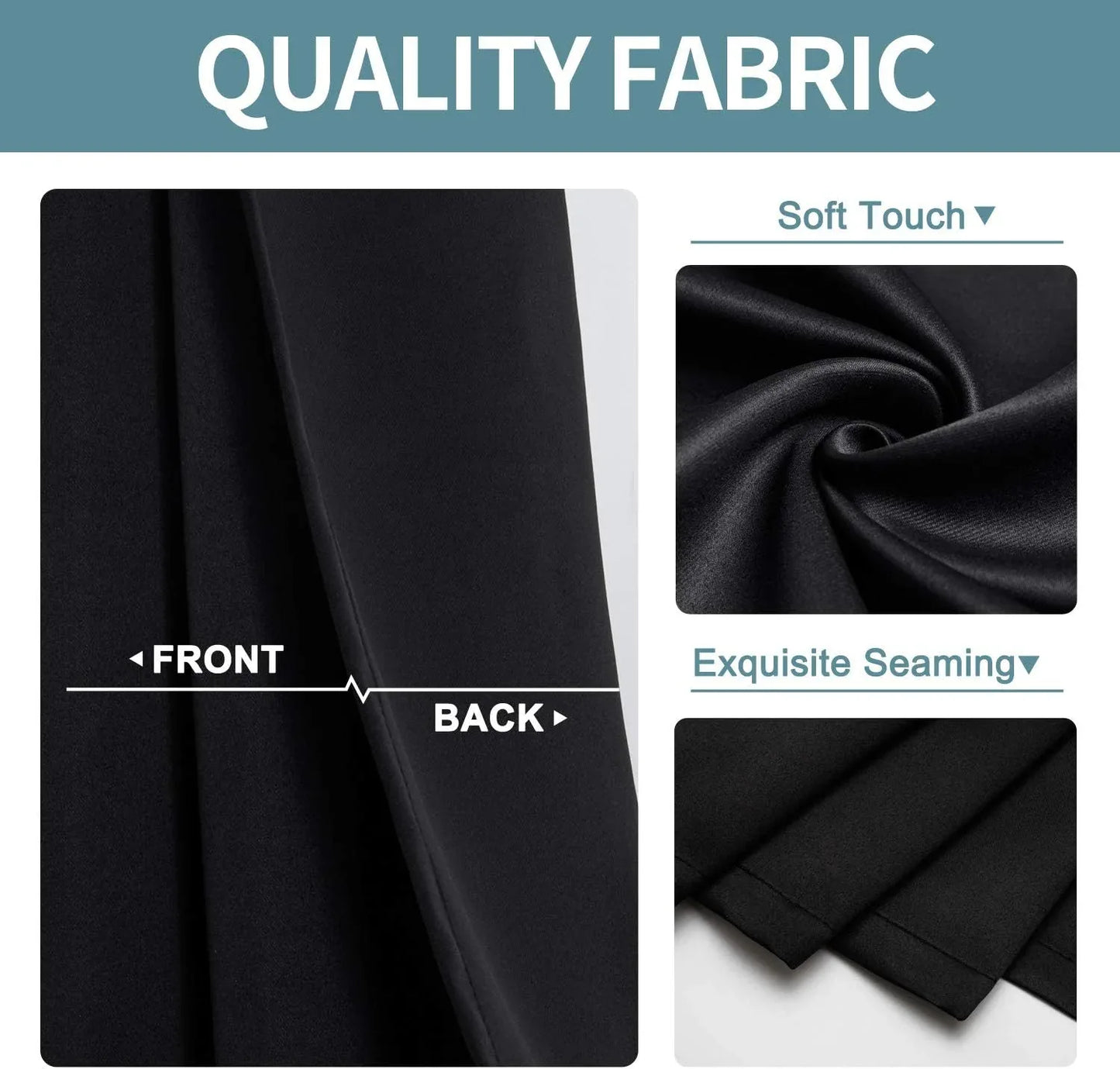 2X Blockout Curtains 100% Blackout Window Curtain Draperies Pair Eyelet 3 Layers 132CM(W) x 160CM(D) - Mekamart Australia