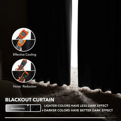 2X Blockout Curtains 100% Blackout Window Curtain Draperies Pair Eyelet 3 Layers 132CM(W) x 160CM(D) - Mekamart Australia