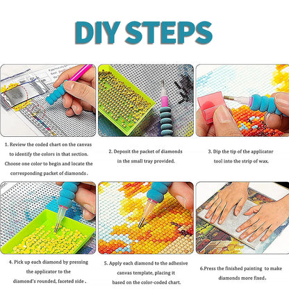 2PCS 5D Diamond Painting Kits Diamond Glue Art Kit Paint for Adults Kids DIY Gift 40x30cm - Mekamart Australia
