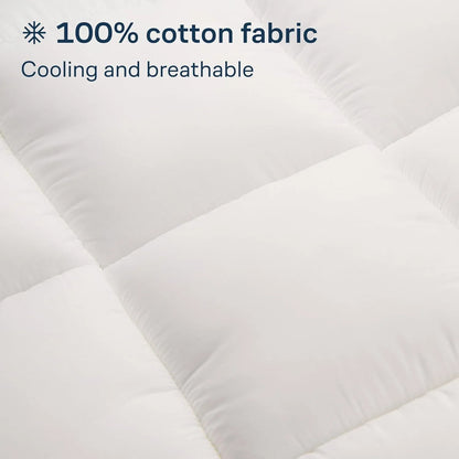 Luxury Mattress Topper Pillowtop Bedding Mat Pad Fitted Cover Underlay SINGLE - Mekamart Australia