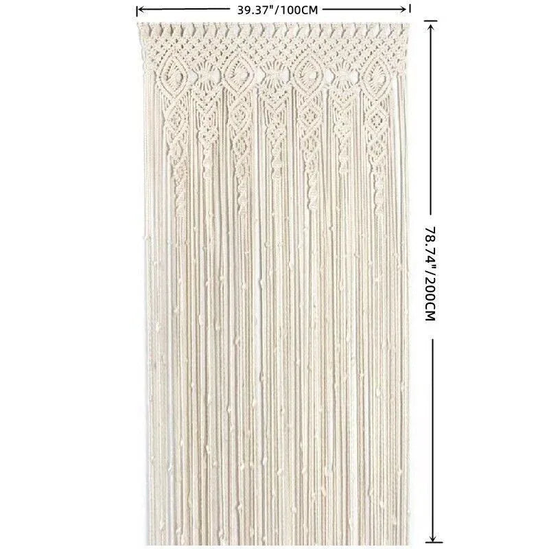 2m Heavy Duty Macrame Curtain Boho Woven Wall Hanging Window Doorway Wedding - Mekamart Australia
