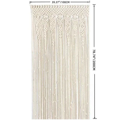 2m Heavy Duty Macrame Curtain Boho Woven Wall Hanging Window Doorway Wedding - Mekamart Australia