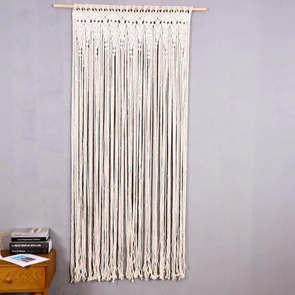 2m Heavy Duty Macrame Curtain Boho Woven Wall Hanging Window Doorway Wedding - Mekamart Australia