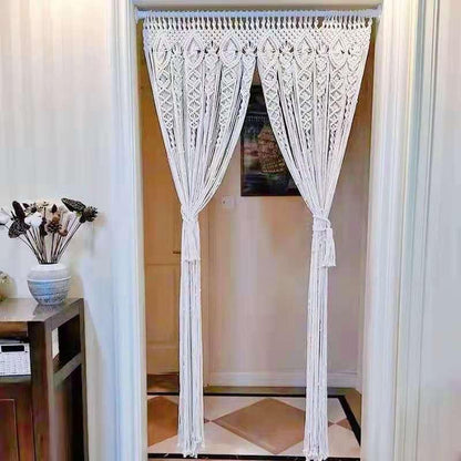 2m Heavy Duty Macrame Curtain Boho Woven Wall Hanging Window Doorway Wedding - Mekamart Australia