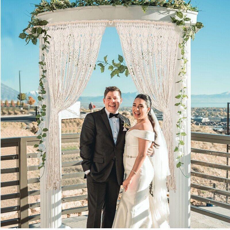 2m Heavy Duty Macrame Curtain Boho Woven Wall Hanging Window Doorway Wedding - Mekamart Australia