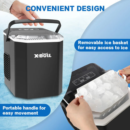 X-BULL Ice Maker Machine Commercial Portable Ice Cube 2.2L Home Bar Benchtop Black - Mekamart Australia