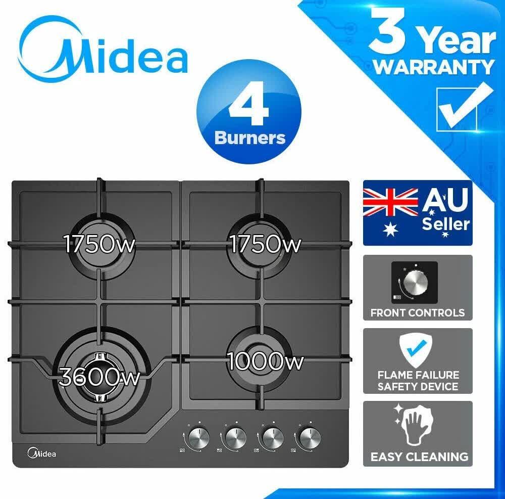 Gas Glass Cooktop 60cm Black - Mekamart Australia