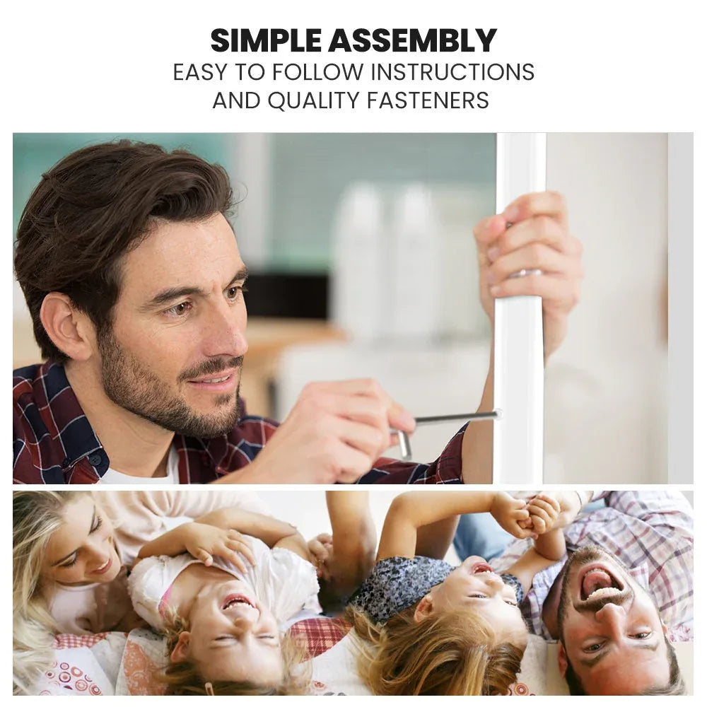 KINGSTON SLUMBER 2in1 King Single Metal Bunk Bed Frame, with Modular Design, Matte White - Mekamart Australia