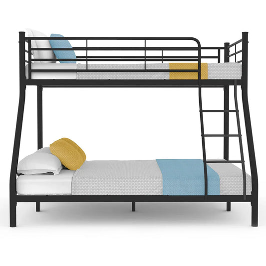 Kingston Slumber Metal Single over Double Bunk Bed Frame, Dark Matte Grey - Mekamart Australia