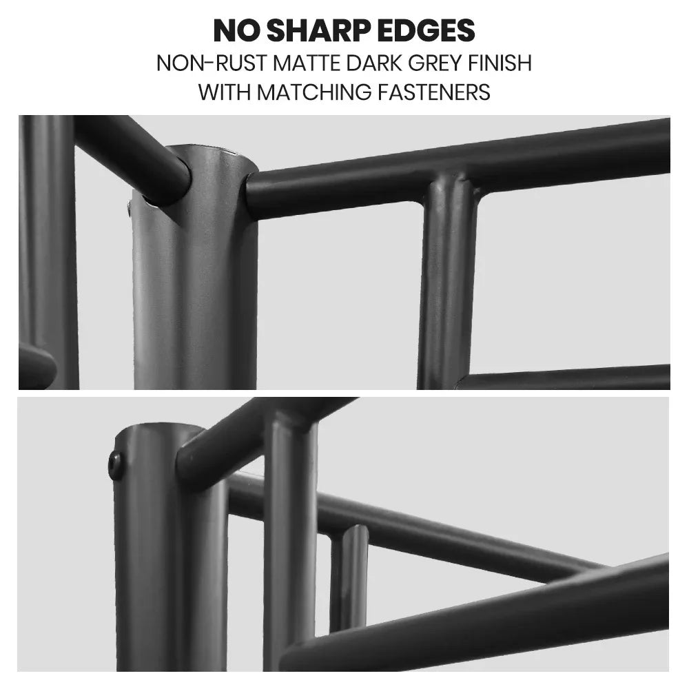 Kingston Slumber Metal Single over Double Bunk Bed Frame, Dark Matte Grey - Mekamart Australia