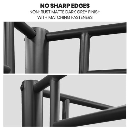 Kingston Slumber Metal Single over Double Bunk Bed Frame, Dark Matte Grey - Mekamart Australia