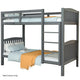 Kingston Slumber Single Bunk Bed Frame Solid Pine Wood Timber, Modular Design, Grey - Mekamart Australia
