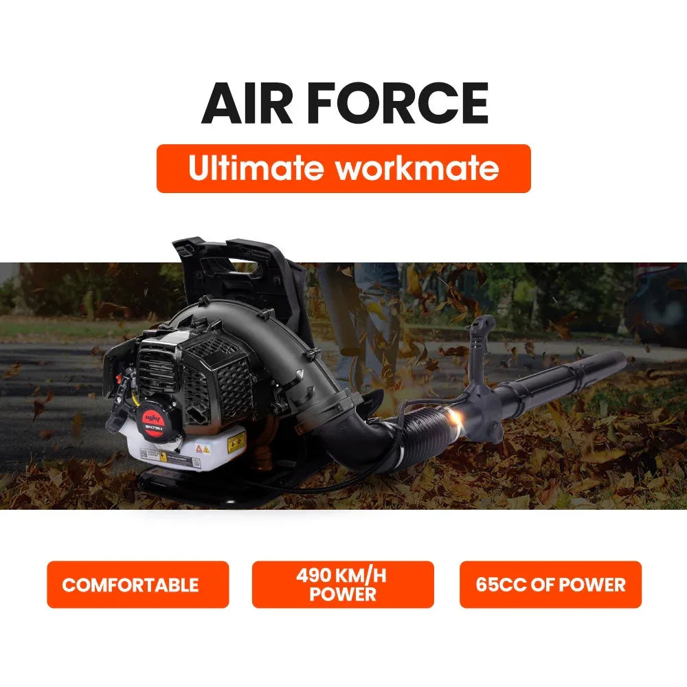 MTM 65CC Petrol Backpack Leaf Blower - Commercial 2 Stroke Garden Yard Tool Back - Mekamart Australia