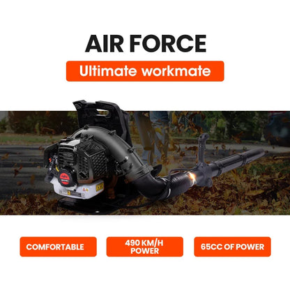 MTM 65CC Petrol Backpack Leaf Blower - Commercial 2 Stroke Garden Yard Tool Back - Mekamart Australia