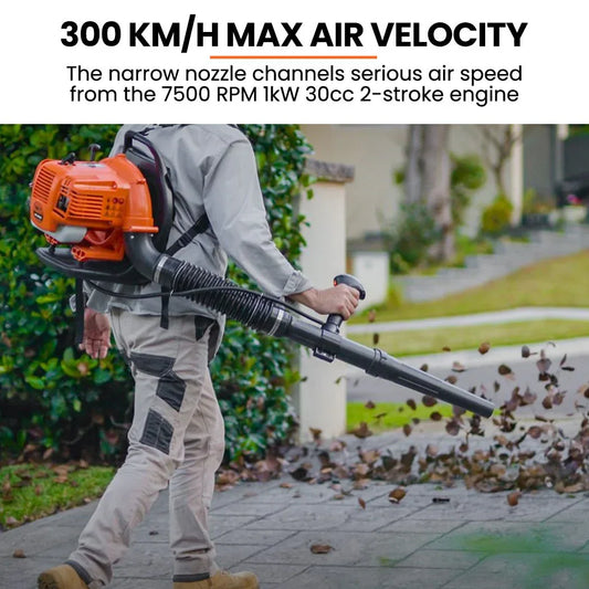 MTM 30CC Backpack Petrol Leaf Blower 2 Stroke Commercial Garden Yard Outdoor - Mekamart Australia