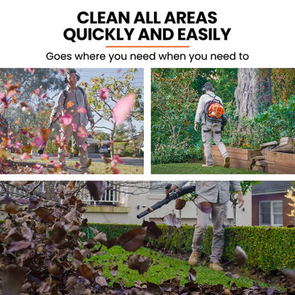 MTM 30CC Backpack Petrol Leaf Blower 2 Stroke Commercial Garden Yard Outdoor - Mekamart Australia