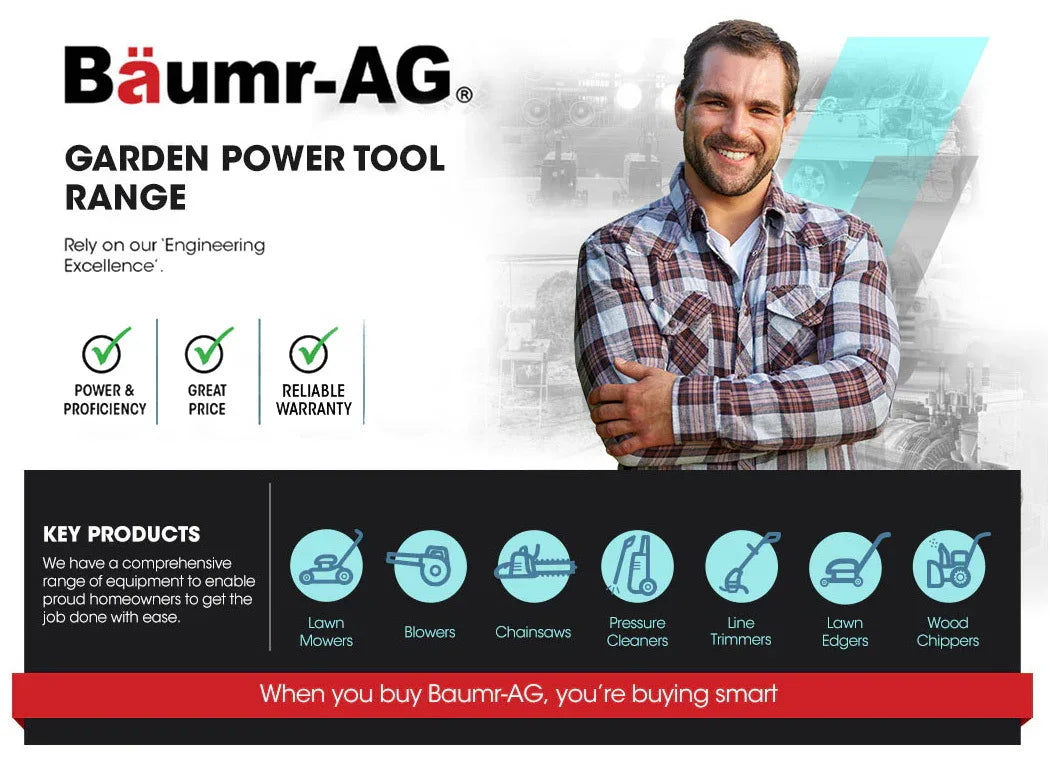BAUMR-AG Cordless Leaf Blower Vacuum Petrol Hand Garden Lawn Held Vac 2-Stroke - Mekamart Australia