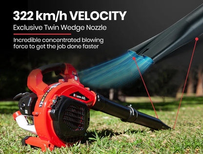 BAUMR-AG Cordless Leaf Blower Vacuum Petrol Hand Garden Lawn Held Vac 2-Stroke - Mekamart Australia
