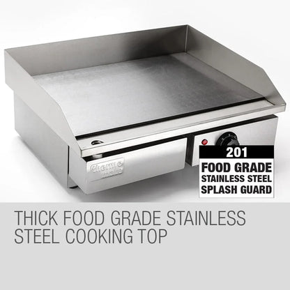 THERMOMATE Electric Griddle Grill BBQ Hot Plate Commercial Stainless Steel - Mekamart Australia