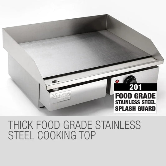 THERMOMATE Electric Griddle Grill BBQ Hot Plate Commercial Stainless Steel - Mekamart Australia