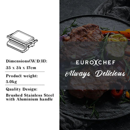 EUROCHEF EUC-CG7 Smart Multi Contact Grill Sandwich Panini Press Maker Fast Cafe Style - Mekamart Australia